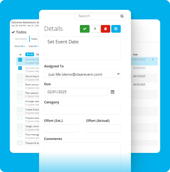 Assign & Track Tasks — ClearEvent