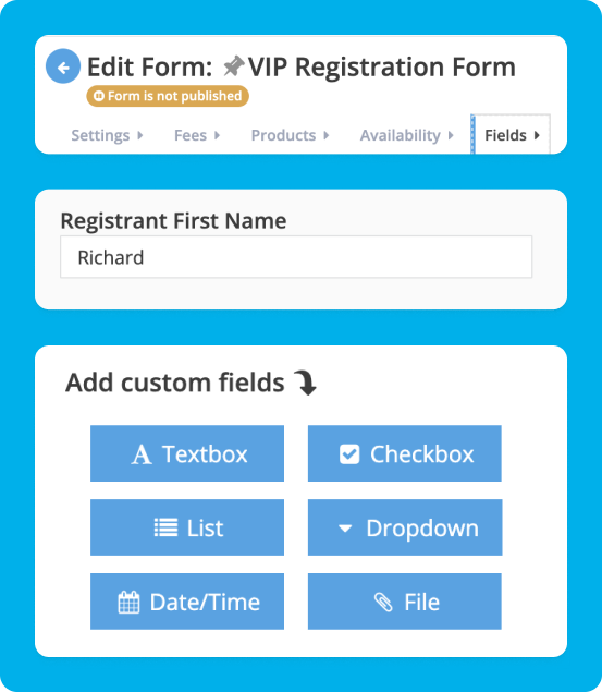 Tailored Registration Forms — ClearEvent