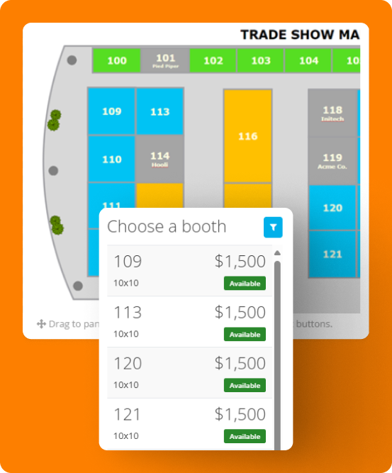Visual Booth Selection — ClearEvent