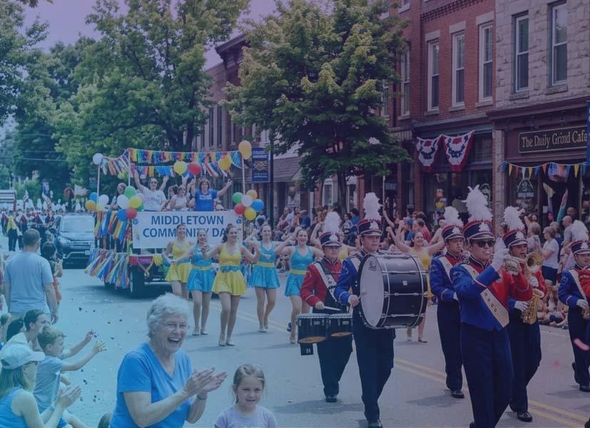 Picture of people attending a Parade event