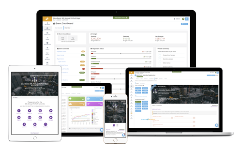 ClearEvent Event Management Software Displayed on all devices supported